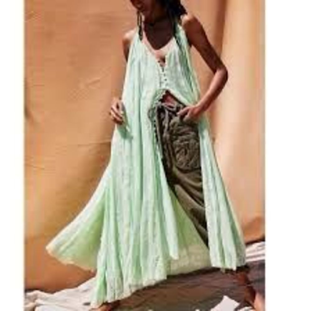 Free People Sweet Sea Maxi Dress size L - Picture 12 of 12